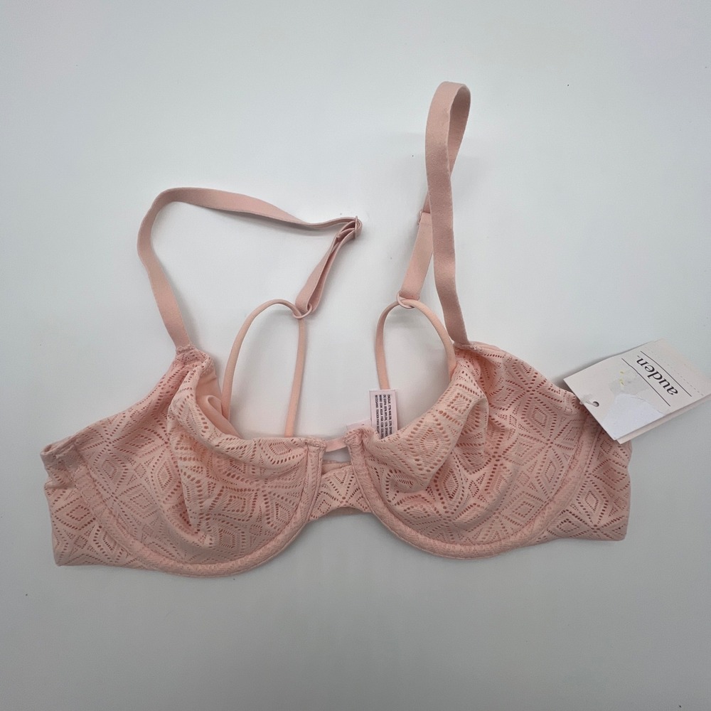 Auden Pink Unlined Demi Coverage Underwire Lace Bra 34B NWT 023 12 6750